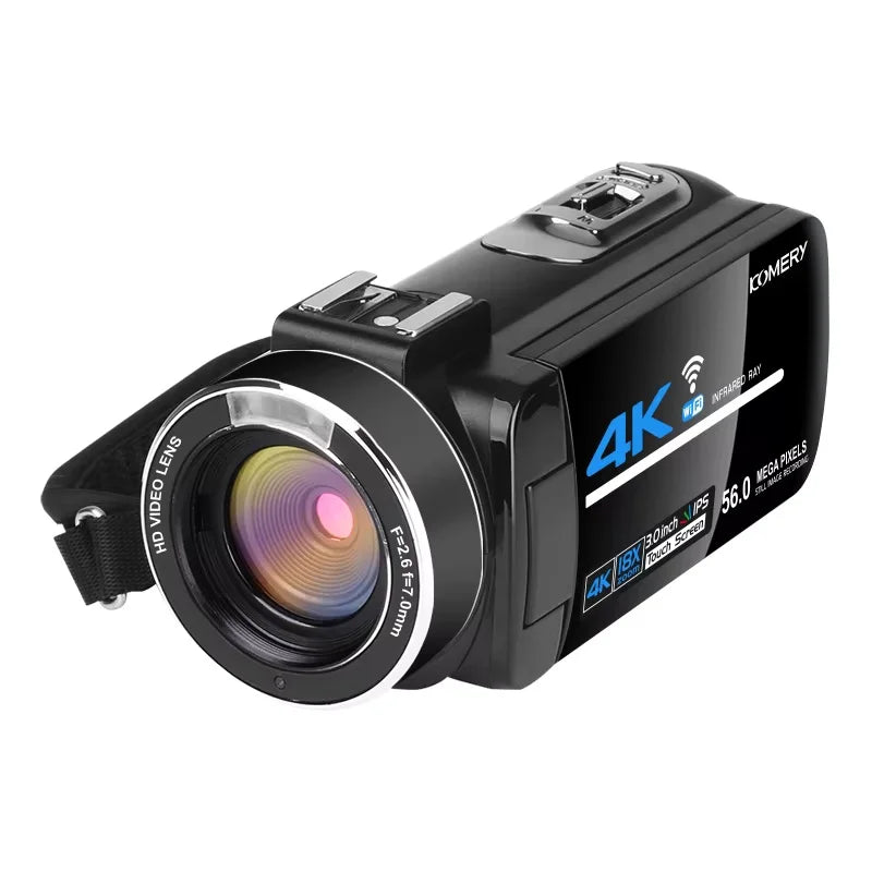 56MP 4K Digital Video Camera 18X Infrared Night Vision Vlogging Camcorder 3.0 inch Touch Screen Youtube Livestream WIFI Webcam