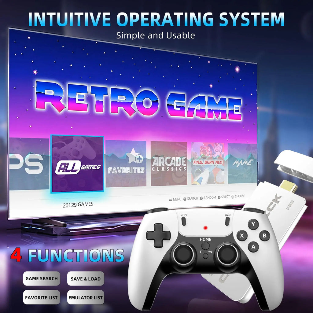 M15 Video Game Console 2.4G Wireless Dual Controller Gamepad Game Stick 64GB 15000+ Retro Classical Games Family Gift