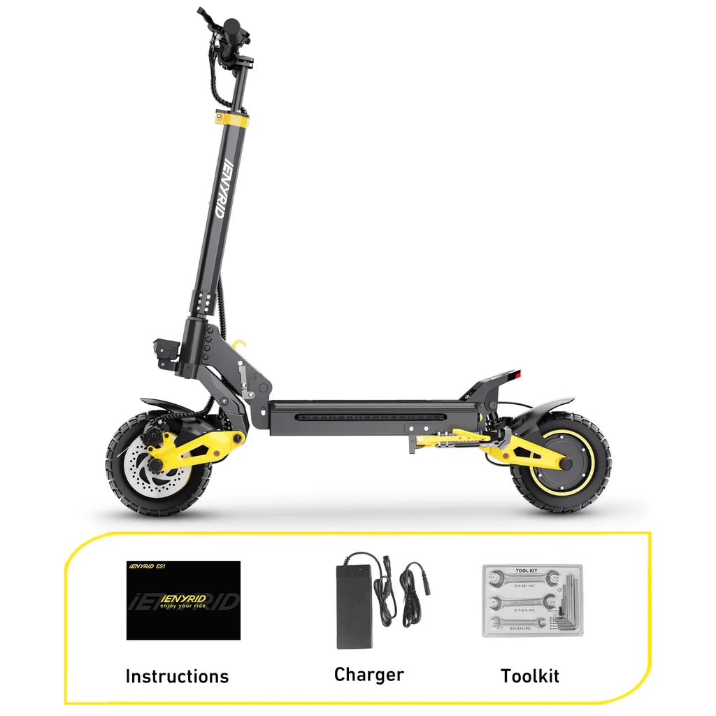 IENYRID ES1 Electric Scooter Foldable 2400W Dual Motor 48V20.8Ah Lithium Battery E-Scooter 10-inch Tires Adult City E-Scooter