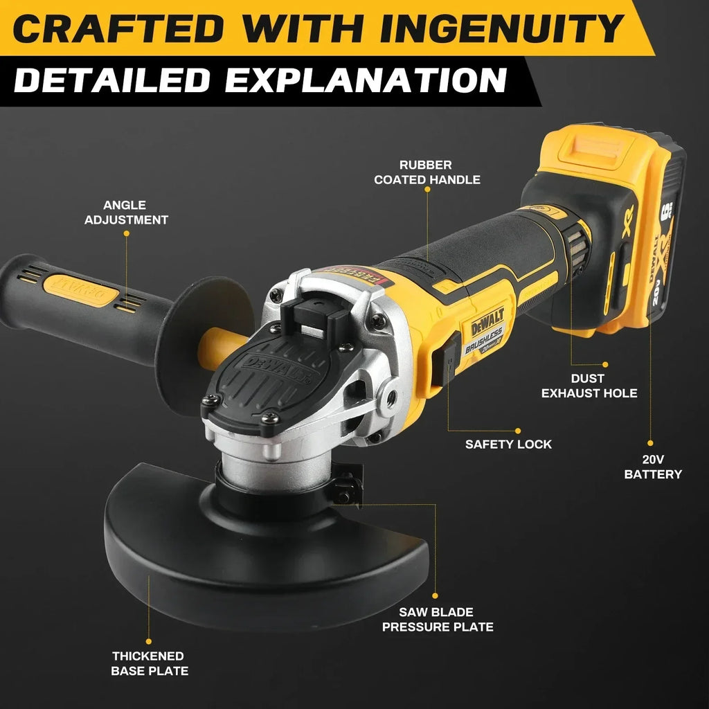 DEWALT DCG405 20V Max Brushless Angle Grinder 125mm 9000rpm 680W for Metal Wood Cutting Grinding - Construction Workshop Tool