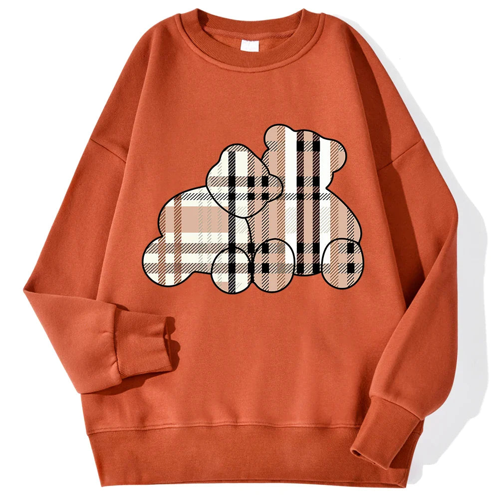 Casual Women Sweatshirts Teddy Bear Printing Hoodies