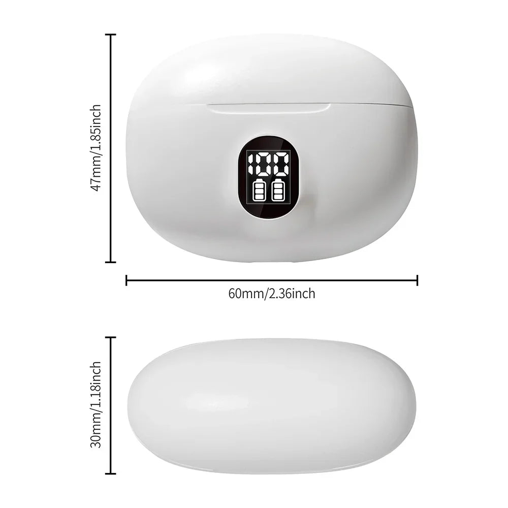 TWS Wireless Bluetooth Earphone Transparent HIFI Headphones LED Power Digital Display Stereo Sound Earphones 895B