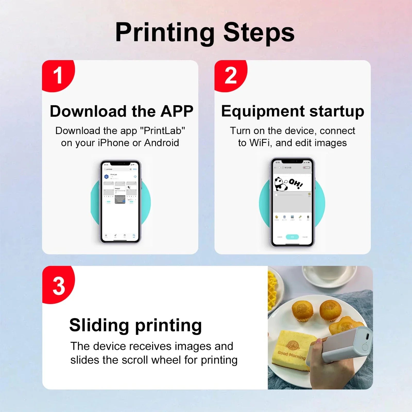 DIY Food Printer Portable Inkjet Coffee Latte Printer WiFi PrintLab APP Control Edible Food Printer Macaron Cookie for Cafes