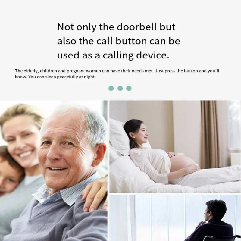Smart Wireless Welcome Doorbell 300M Long Range 60 Melodies with US/EU/UK Plug for Home Office Security