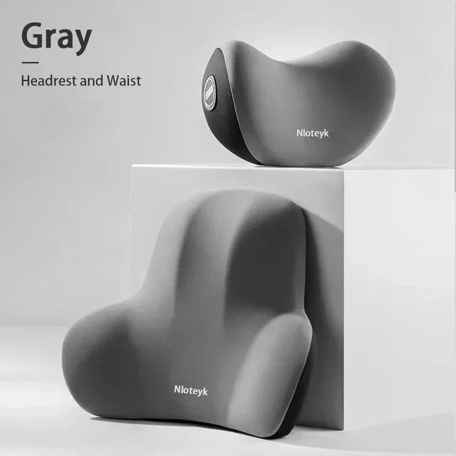 Car Memory Foam Lumbar Support Cushion, Polyester Fabric, Anti-Slip, Washable, Ergonomic Design, Slow Rebound Memory Material