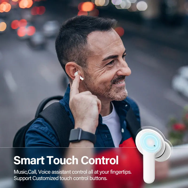QCY T13 Bluetooth Headphone V5.1 Wireless TWS Earphone Touch Control Earbuds 4 Microphones ENC HD Call Headset Customizing APP