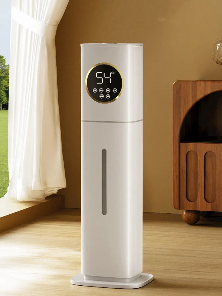 220V Electric Humidifier 8L Capacity Floor-type Air Purifier Mist Maker Intelligent Touch Screen Adjustable Aromatherapy Fog