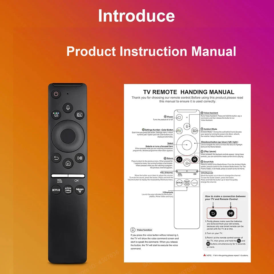 Voice Replacement Remote Control for Samsung TV Curved Frame UHD QLED LED 4K 8K Smart TVs, Universal Remote for All Samsung TV