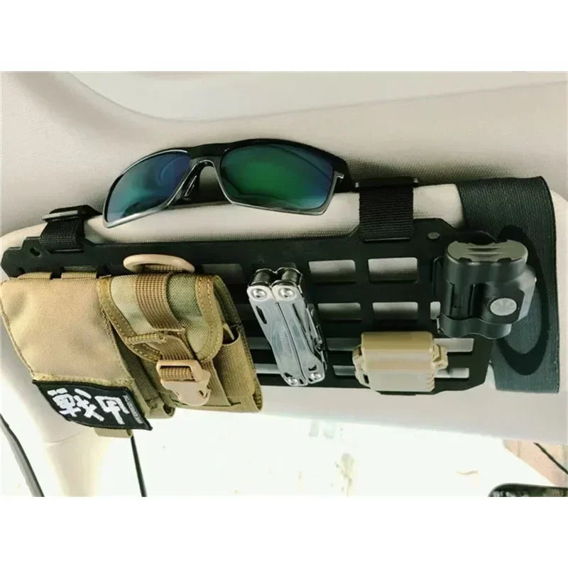 Tactical Sun Visor Organizer Vehicle Hanging Board Molle Panels  Accessories Molle Pouches EDC Tools Car Interior Modification