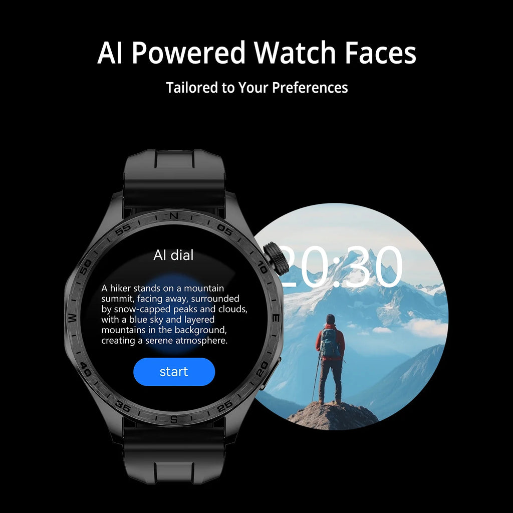 AIWR Peps 1R Smart Watch, GPS, 1.43” AMOLED, AI Watch Faces, ChatGPT, Heart Rate Sleep Monitor, 5ATM Waterproof for Android iOS