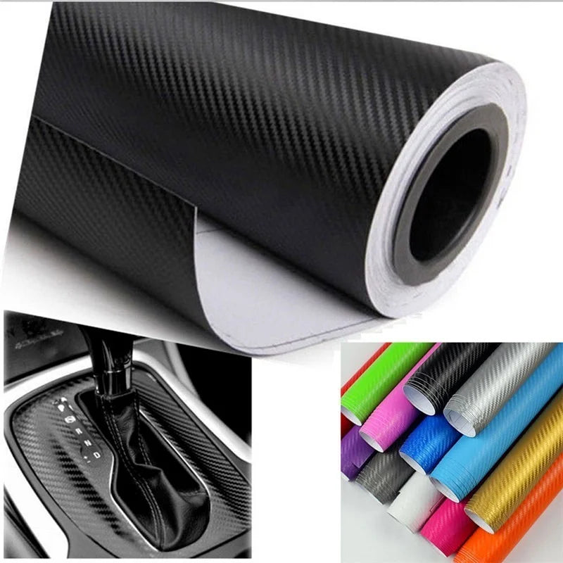 3D Carbon Fiber Car Stickers Roll Wrap Motorcycle DIY Styling Vinyl Colorful Decal for Car Exterior Interior Protection Film