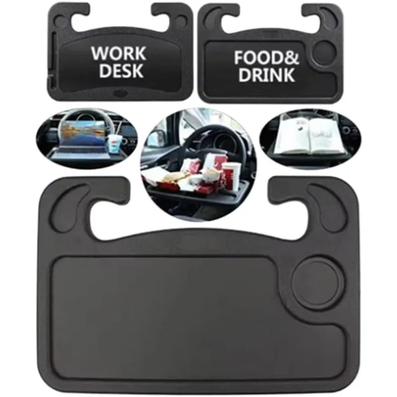 Multifunctional Car Laptop Desktop Stand Portable Eating Office Car Steering Wheel Table Stand Beverage Food Coffee Tray Board