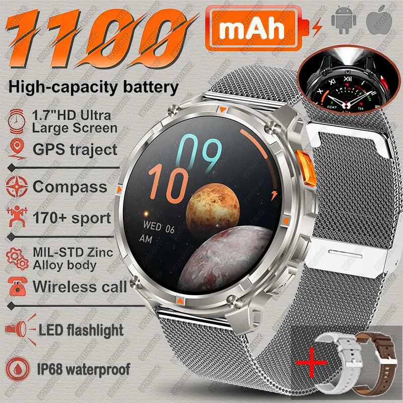 2026 New T-Rex3 Pro GPS Tracker Smartwatch Men 120-Day Standby 1100mAh Clock Rugged Outdoor Sport 10ATM Waterproof Call Watches