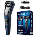 Kemei 0.5-10mm Adjustable Beard Hair Trimmer For Men Rechargeable Mustache Stubble Hair Clipper Face Hair Cutting Machine
