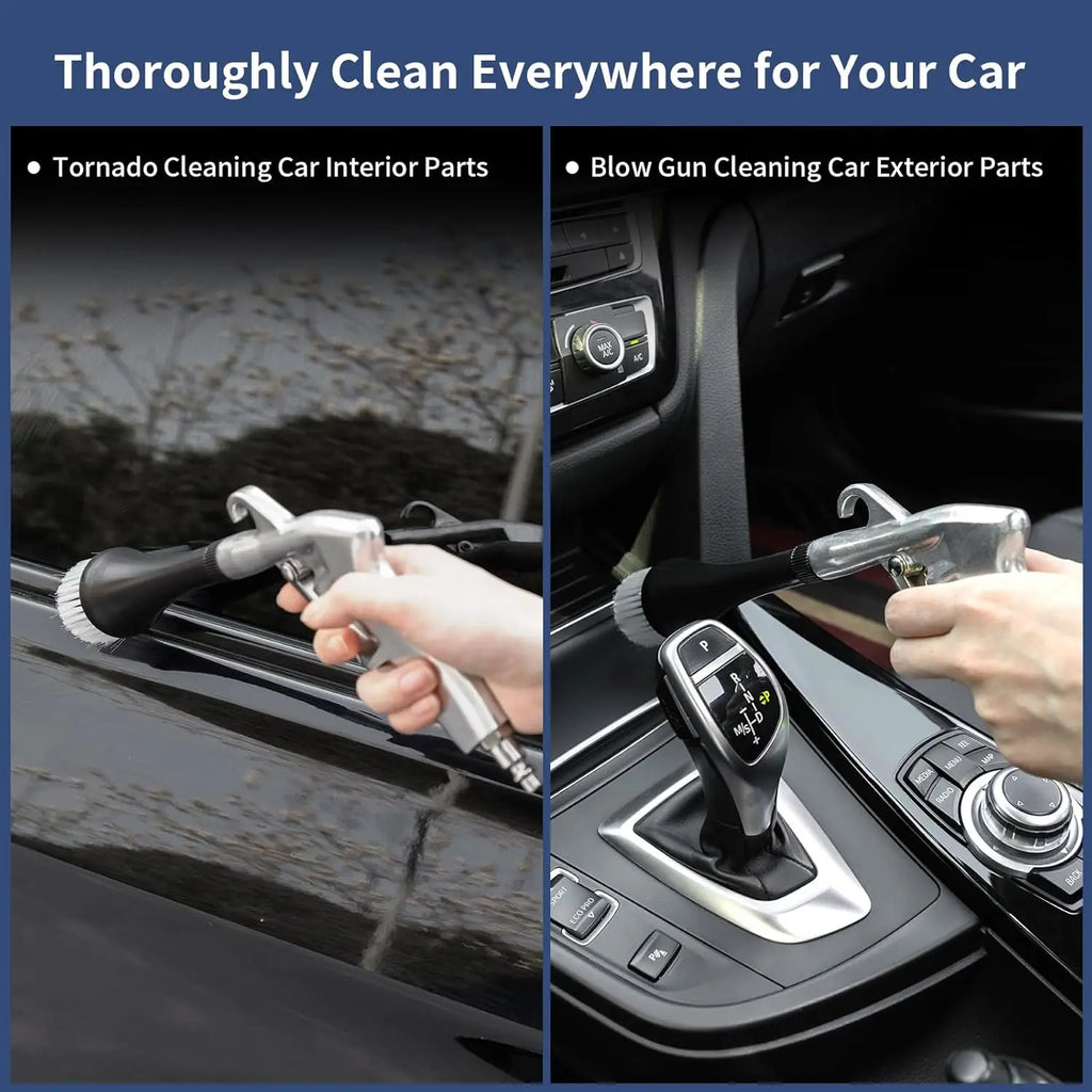 High Pressure Dust Blowing Gun Tornado Air Blow Car Wash Gun Efficient Dry Cleaning Gun Professional Car Interior Cleaning Tools
