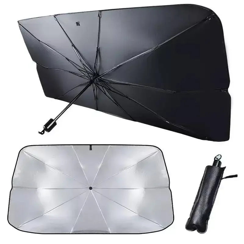 Car Windshield Sun Shade, Foldable Umbrella Sunshade/Cover for Most Cars Reflective Sunshade for Car Front Windshield