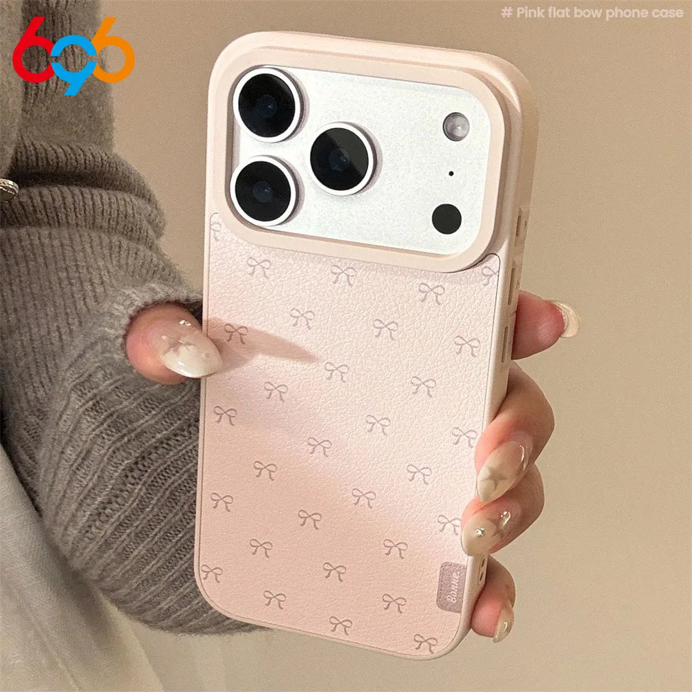 New Pink Cute Bow Phone Case Anti Drop For Iphone 17Promax 17Plus 17 16Pro Max 16Plus 16 15Promax 15plus 15Pro 14Promax 14Pro 13