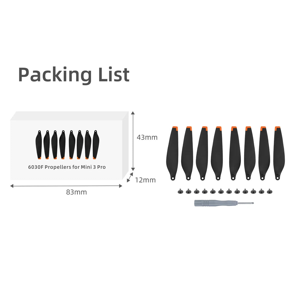 8X Precise&Flexible Propellers for DJI Mini 3/3 Pro Props Blade Replacement Light Weight Wing Fans Spare Parts Drone Accessories
