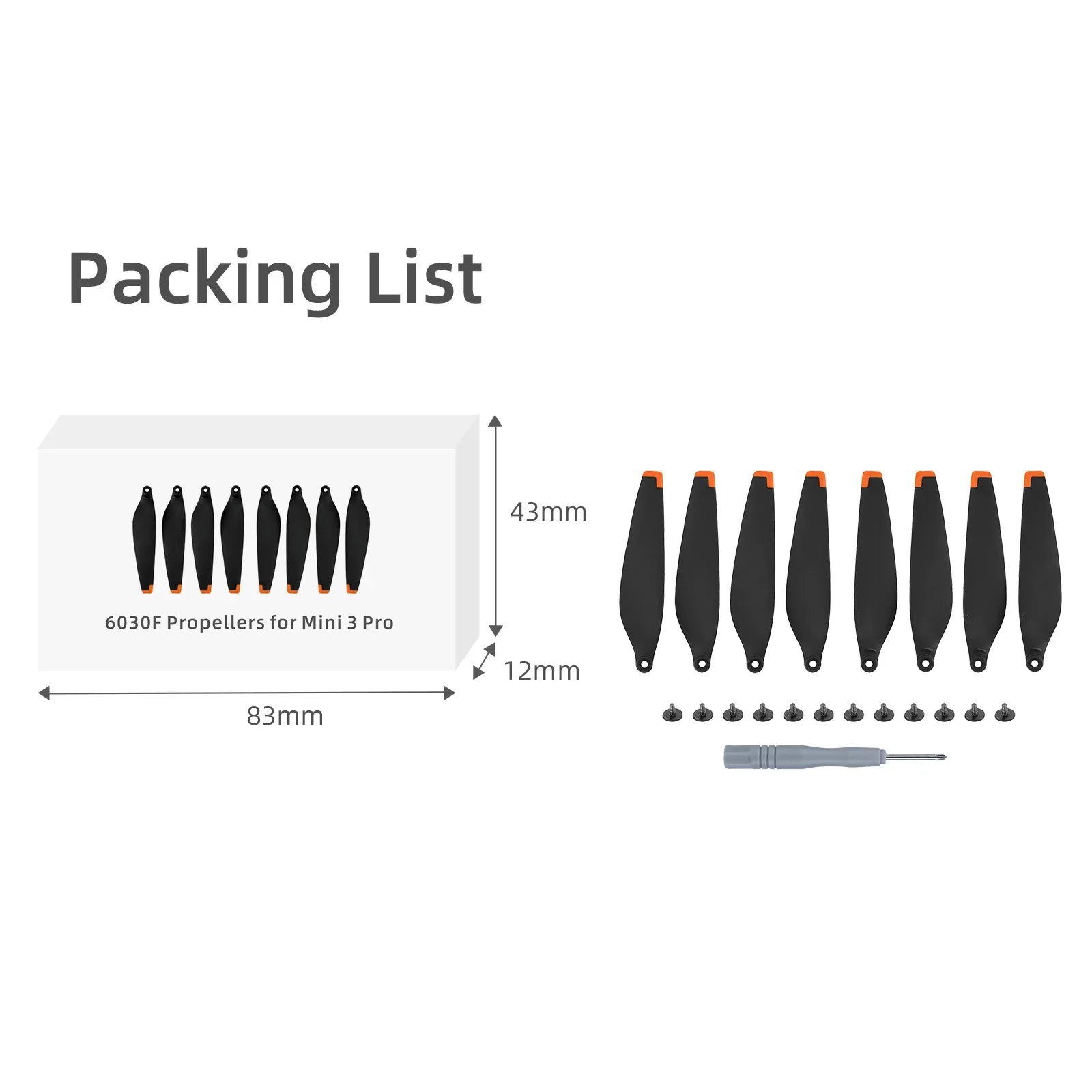 8X Precise&Flexible Propellers for DJI Mini 3/3 Pro Props Blade Replacement Light Weight Wing Fans Spare Parts Drone Accessories