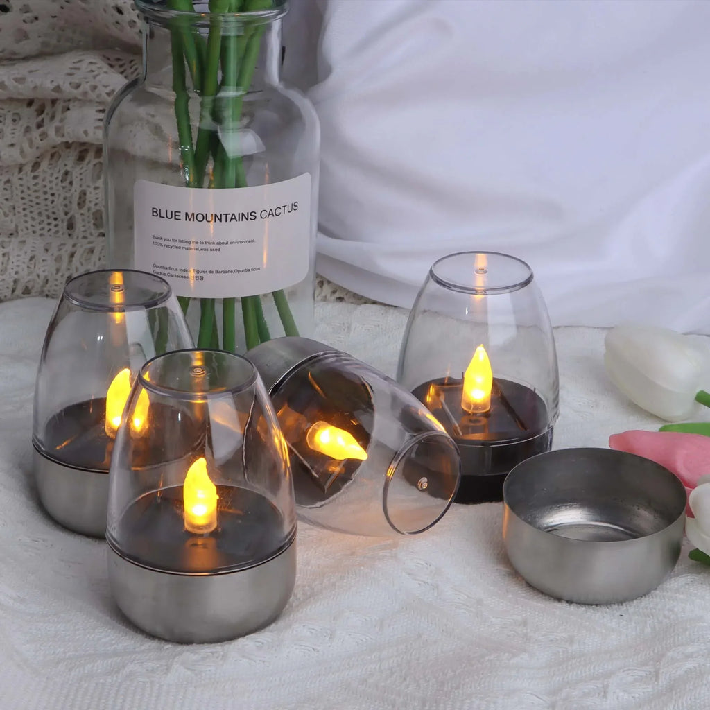 LED Solar Candles Light Flameless Rechargeable Night Light For Wedding Party Garden Decor Outdoor Waterproof Solar Candles Lamp