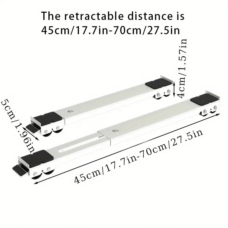 2PCS 300KG Capacity Stainless Steel Stand - Adjustable 45-70cm  Anti-Vibration for Washing Machine Fridge & Laundry, Rust-Proof