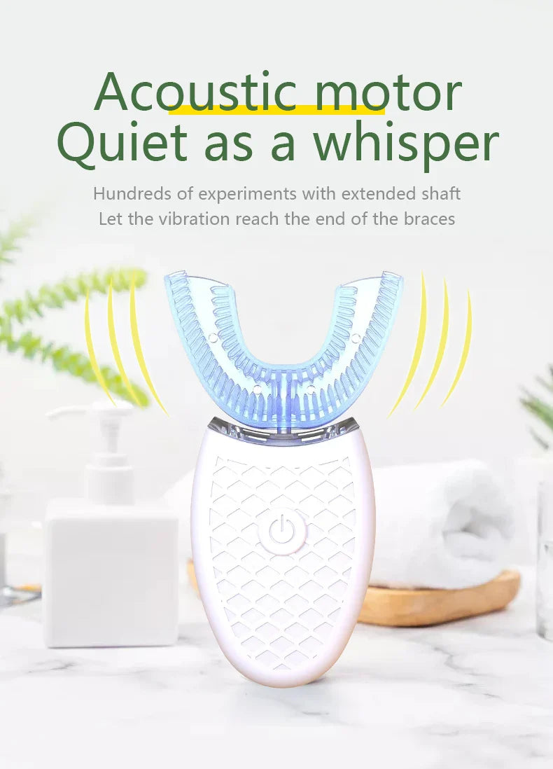 U-Type Toothbrush 360 Degrees Intelligent Silicon Head Sonic Electric Toothbrush Automatic USB Charge Waterproof Toothbrush
