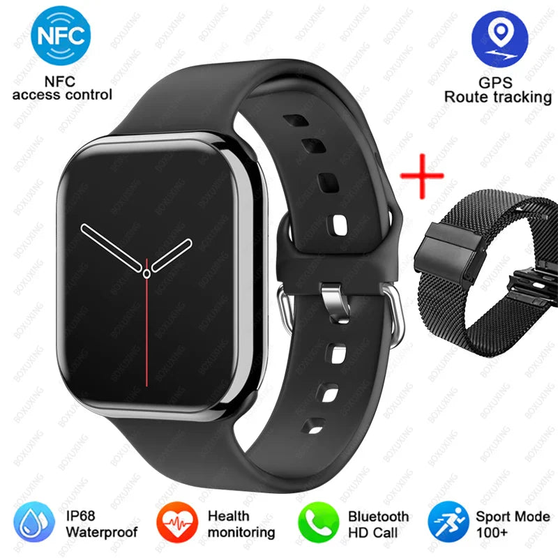 2025 AMOLED 2.05" HD Screen Smart Watch Women Series 8 Custom Dial 500+ Wireless Charging Men Smartwatch NFC GPS Tracker Watch 9
