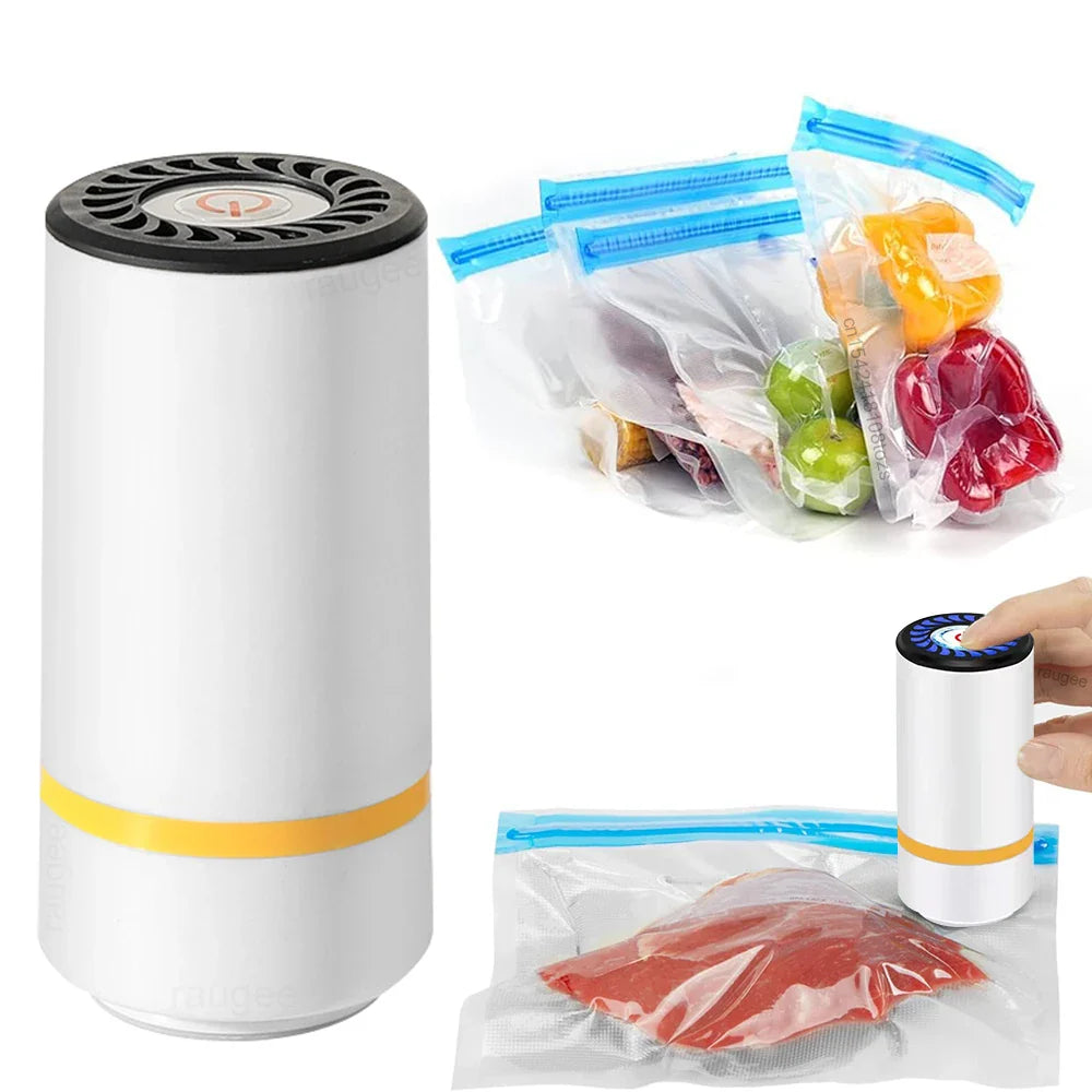 Mini Vacuum Air Pump USB Rechargeable Automatic Vacuum Compression Machine for Food Preservation Storage Bag Electric Air Pump