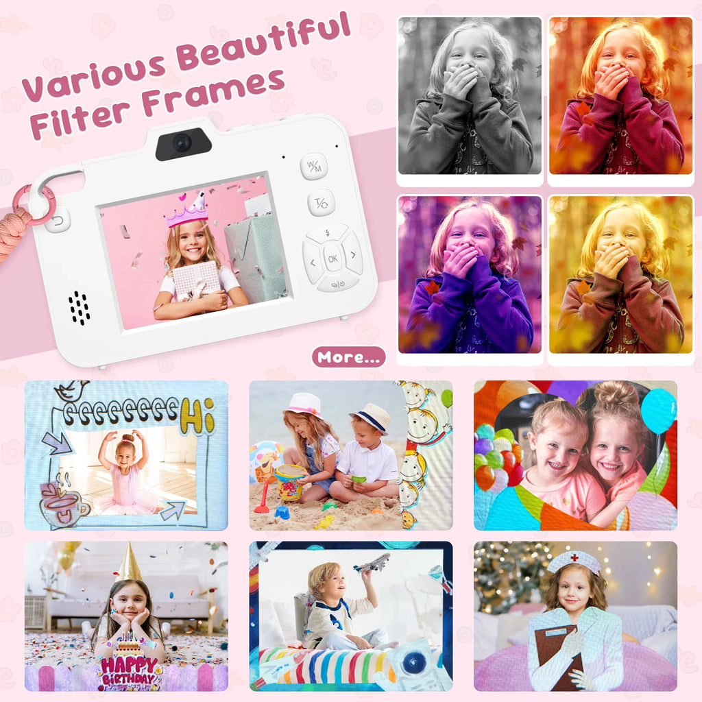 16X 48MP Kids Photography Camera Front Rear Dual Lens Boys Girls Digital Video Recorder Selfie Beginner Camera For Children