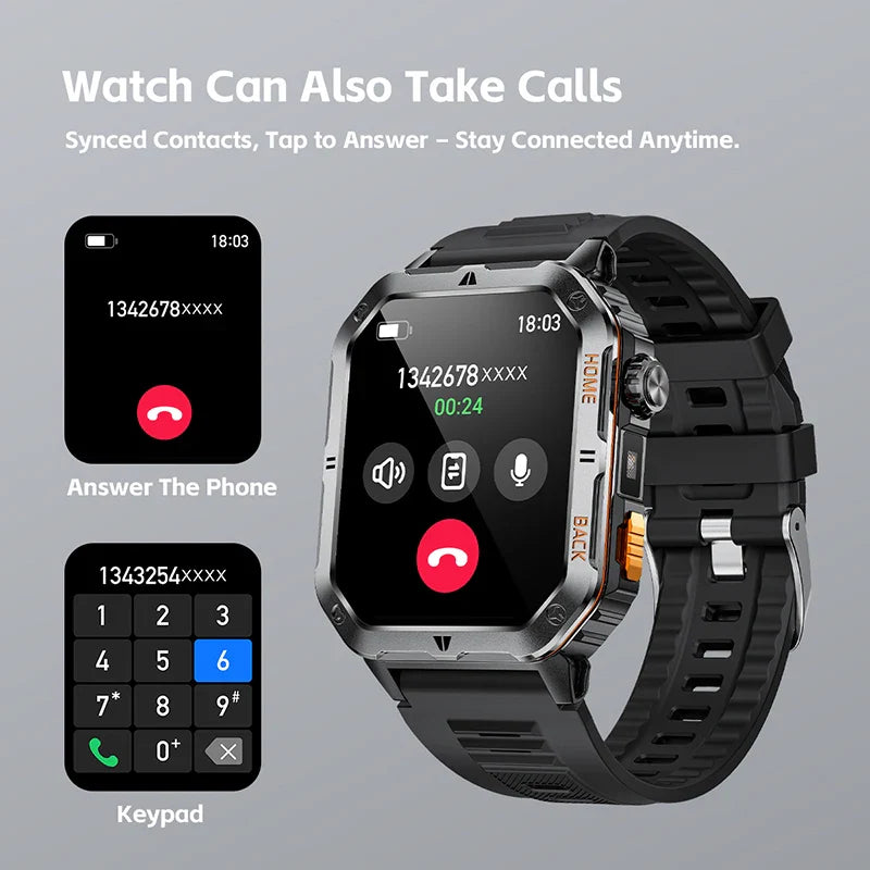 1000mAh Battery Voice Assistant GPS Sports swim 3ATM BT Call Health monitor Smartwatch For Android IOS 2026 New SmartWatch Men