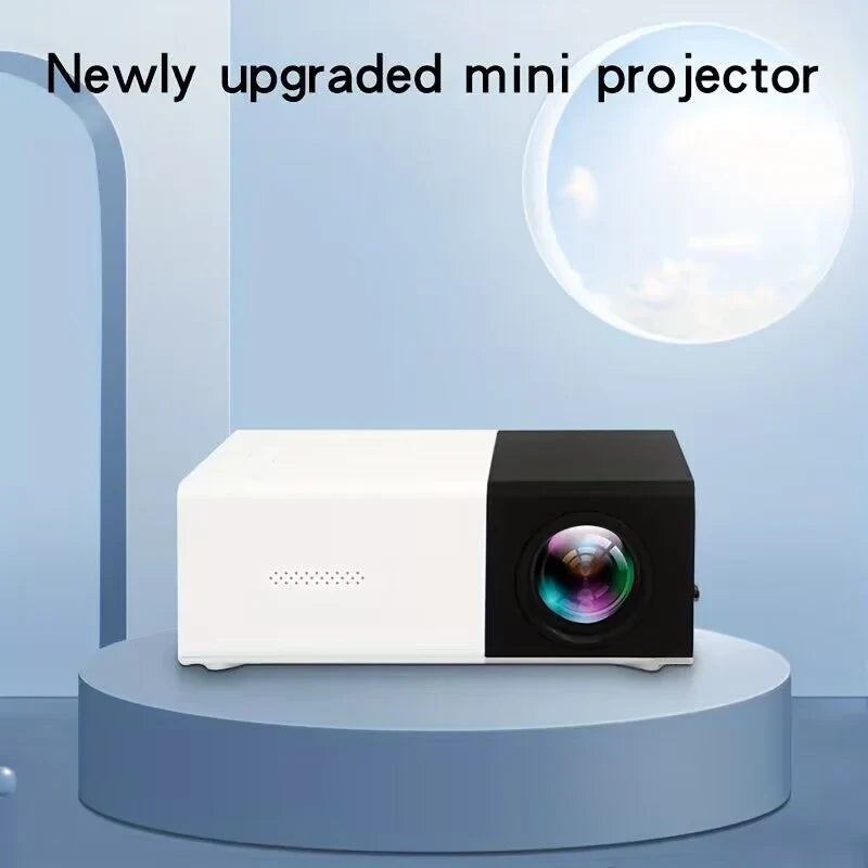Supports HDMI, USB connection and uses high-definition projector YG300 home theater grade non occupying projector