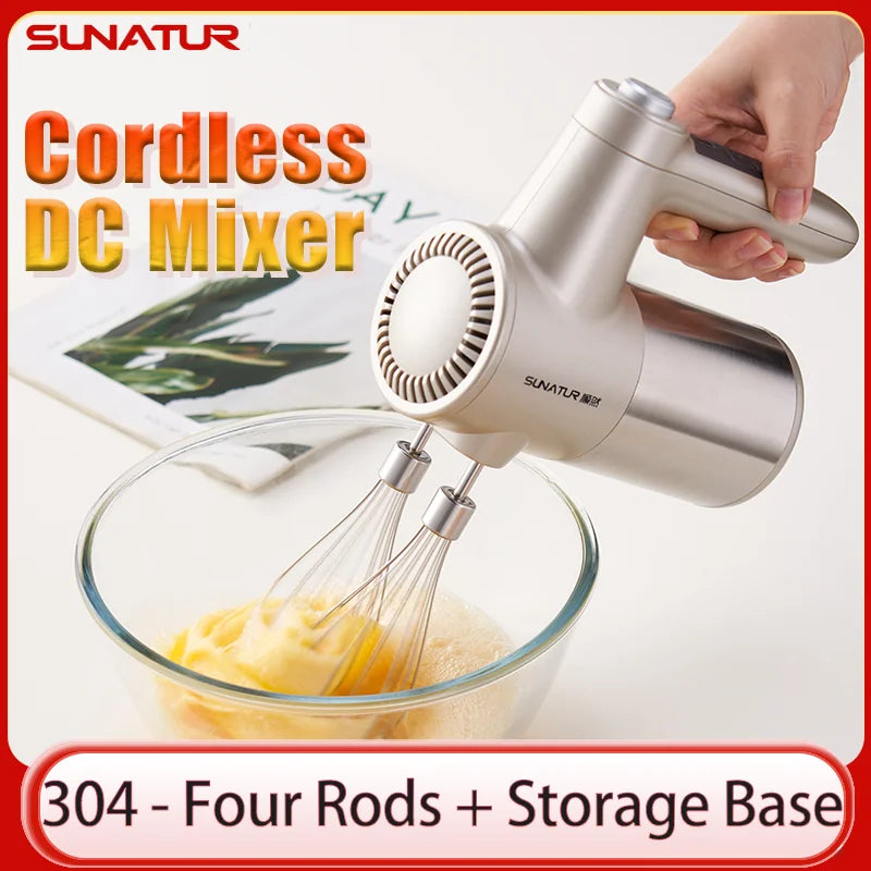 SUNATUR Wireless Rechargeable Electric Egg Beater Handheld Cream Whisk for Home Baking Philippines