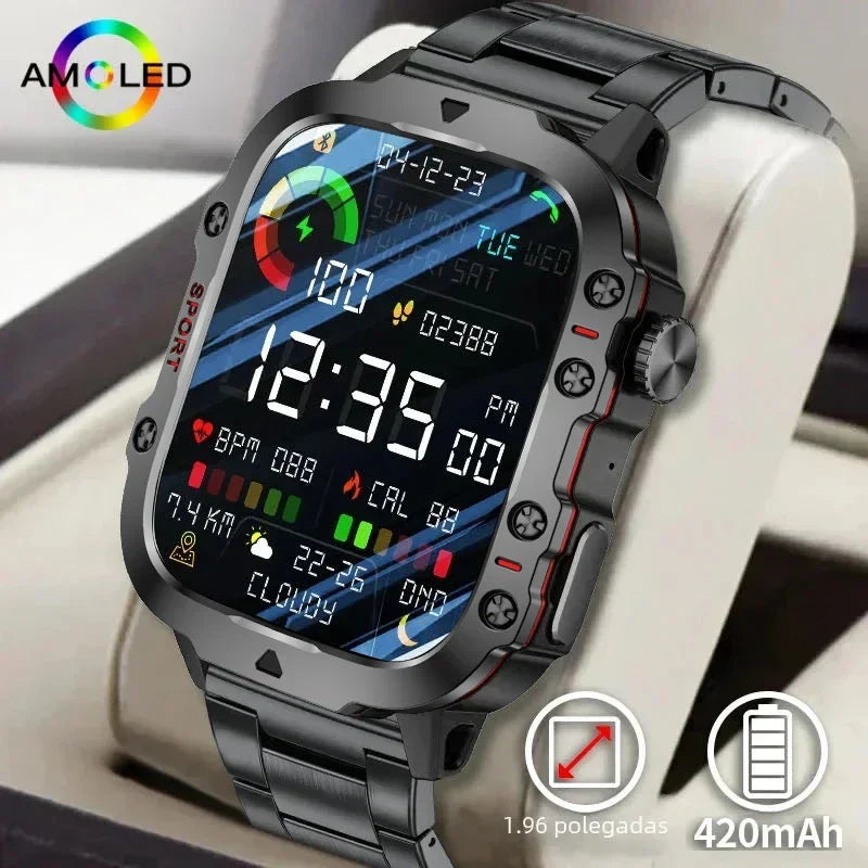 2025 New Military Smart Watch Men IP68 5ATM Outdoor Sports Fitness Tracker Health Monitor 1.81Inch BT Call Smartwatch For Men