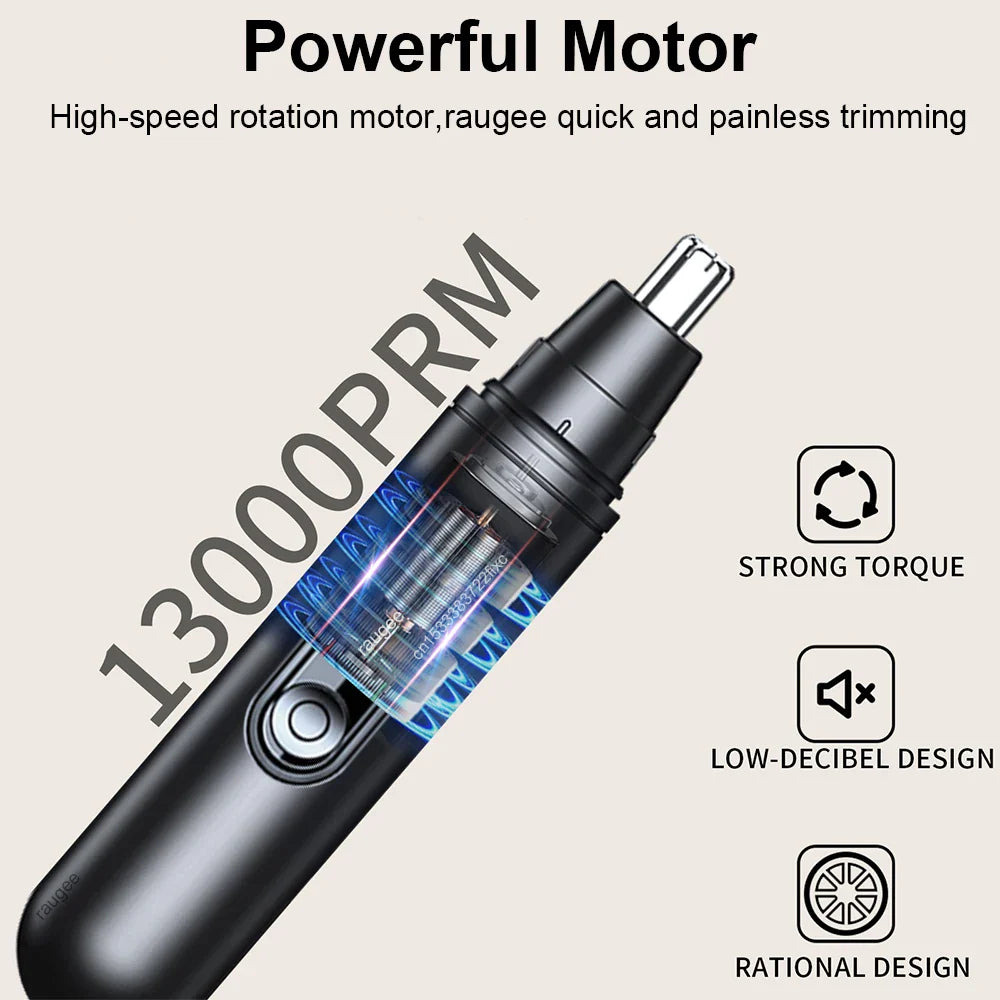 Electric Nose Hair Trimmer Rechargeable Nose Hair Clipper for Men Mini Portable Automatic Shaving Nose Eyebrow Ear Hair Remover