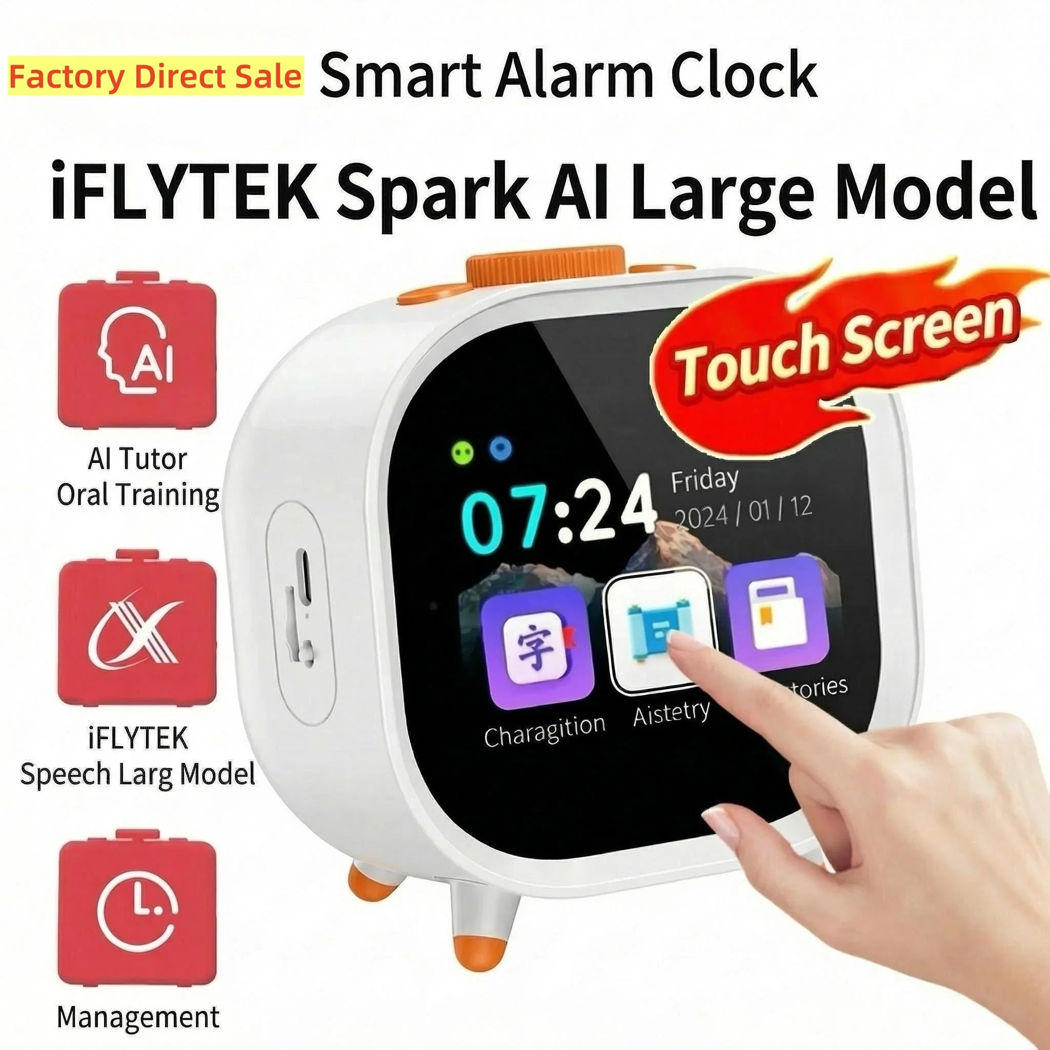 AI Smart Alarm Clock Talking Buddy Educational Toy for Kids Music/Stories Player Pomodoro Timer Cool Robot Gift for Boys Girls