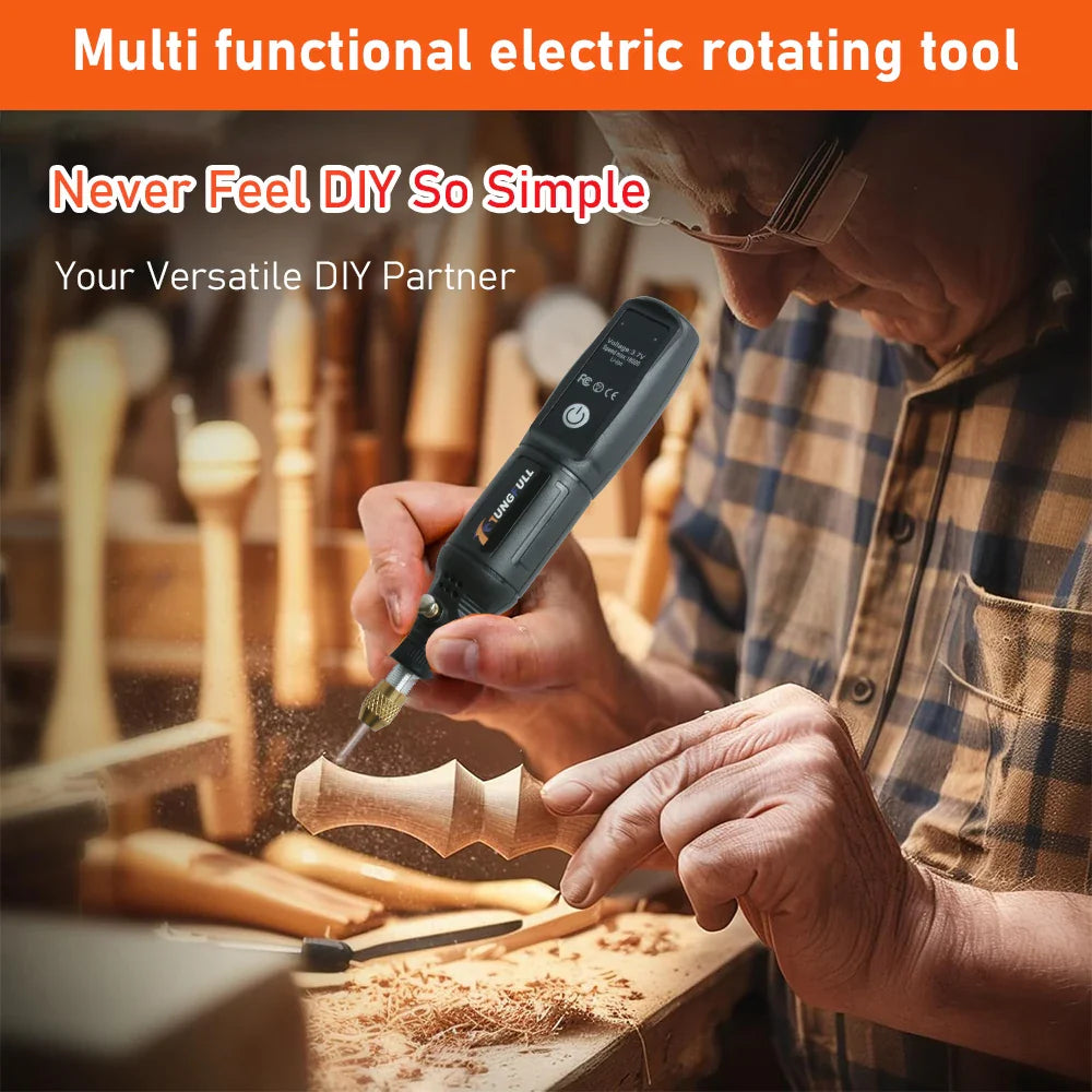 3.7V Mini Cordless Rotary Tools Electric Drill Woodworking Electric Engraving Pen for Jade Jewelry Wood Carving Nail Art