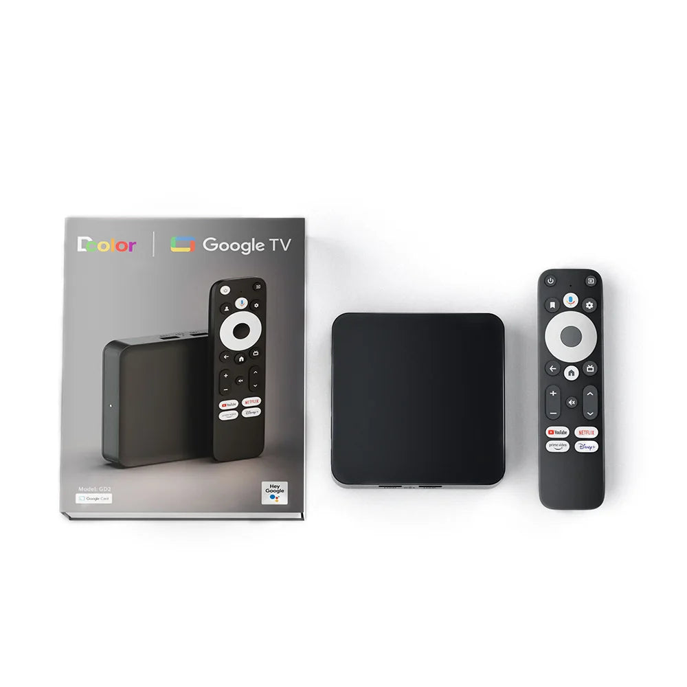 New GD2 TV Box Android 12 Amlogic S905Y4 Processor 2GB RAM 32GB Storage Supports AV1 4K H.265 1080P WiFi Bluetooth Voice