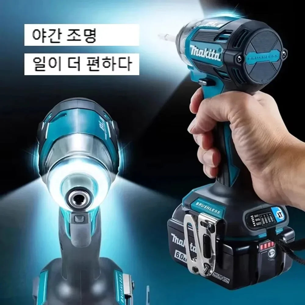 Makita DTD173 18V LXT Cordless Impact Driver Brushless Electric Drill Screwdriver Wood/Bolt T1/T2-Mode Twin LED Light 180 N·m