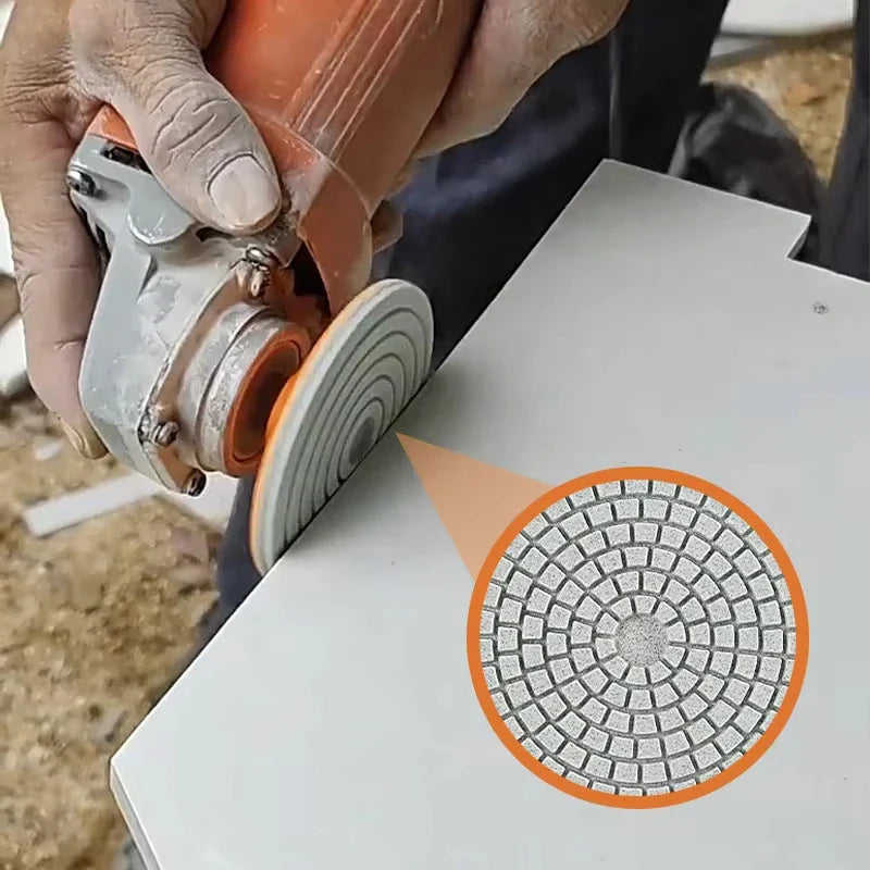 Ceramic Tile Edge Trimming Grinding Disc Angle Grinder M10/M14 Adapter Marble Quartz Stone Edge Polishing Chamfering Disc 150#
