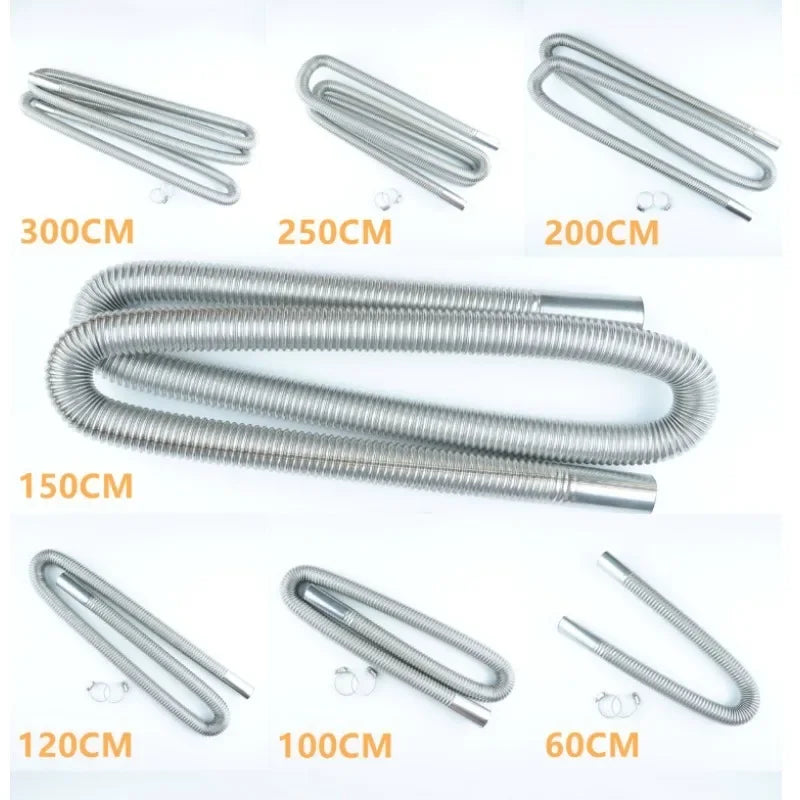 2.5cmDiameter Exhaust Pipe 60/300cm Long Parking Heater Exhaust Pipe Air Heater Exhaust Pipe Suitable for Webasto Parking Heater