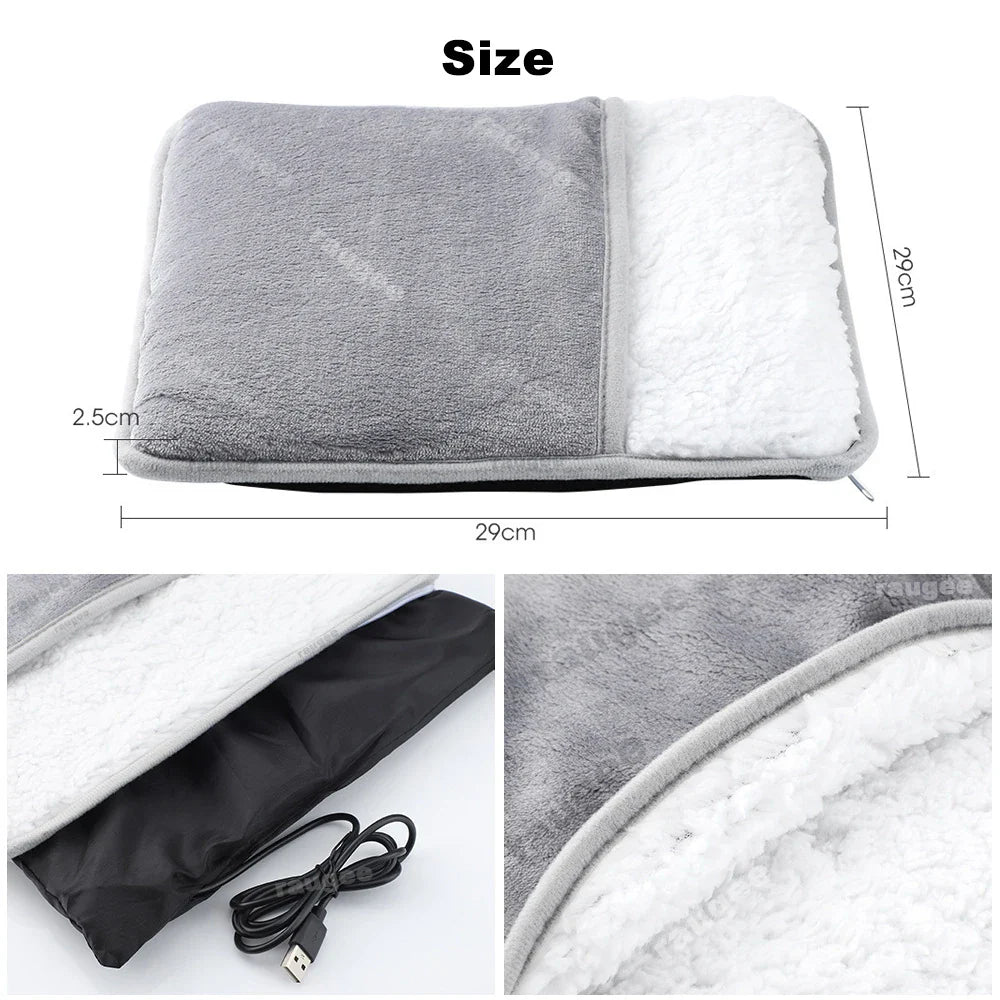 Foot Warmer USB Constant Temperature Foot Heating Pad for Home Bedroom Electric Foot Heater Soft Plush Winter Foot Warmer Mat