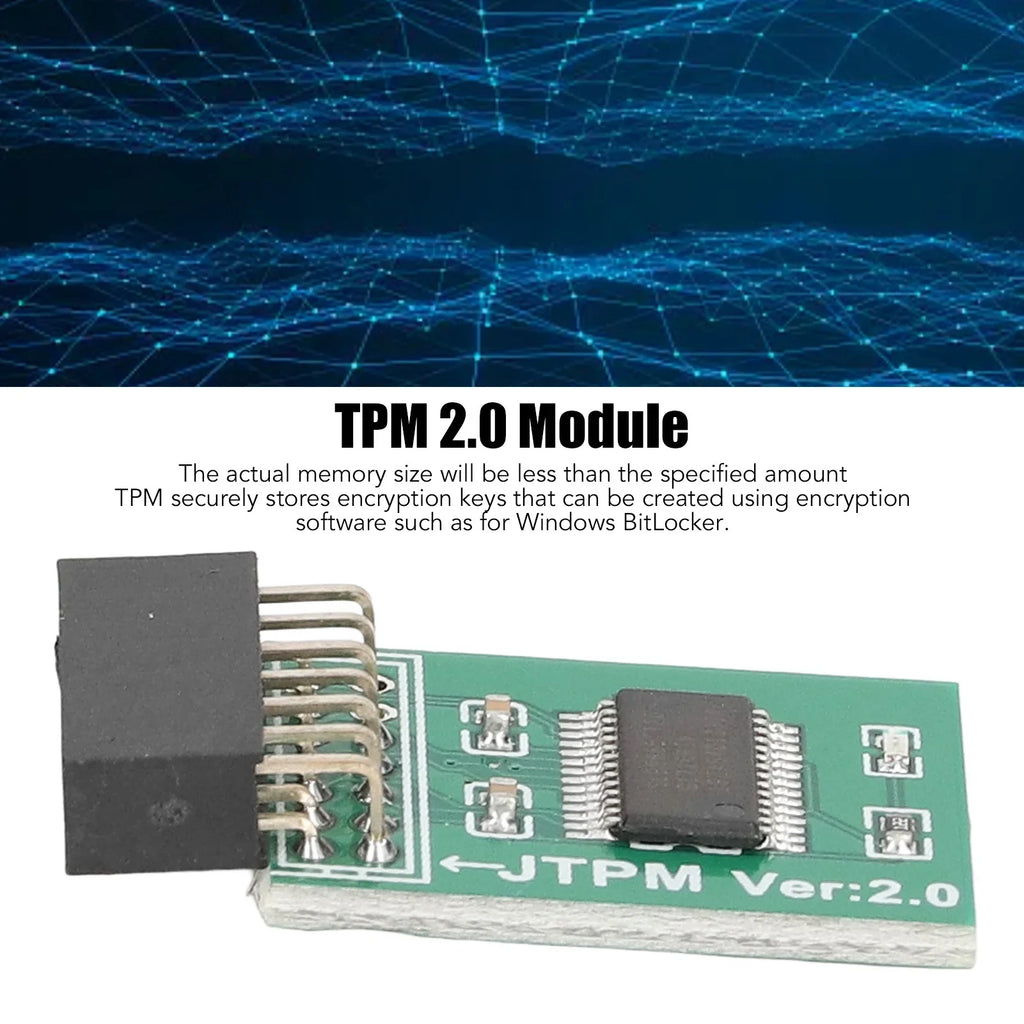 TPM 2.0 Module Strong Encryption 14 Pin LPC Interface TPM Module Board for Win11 Green TPM Board TPM Module Board TPM 2.0 Module