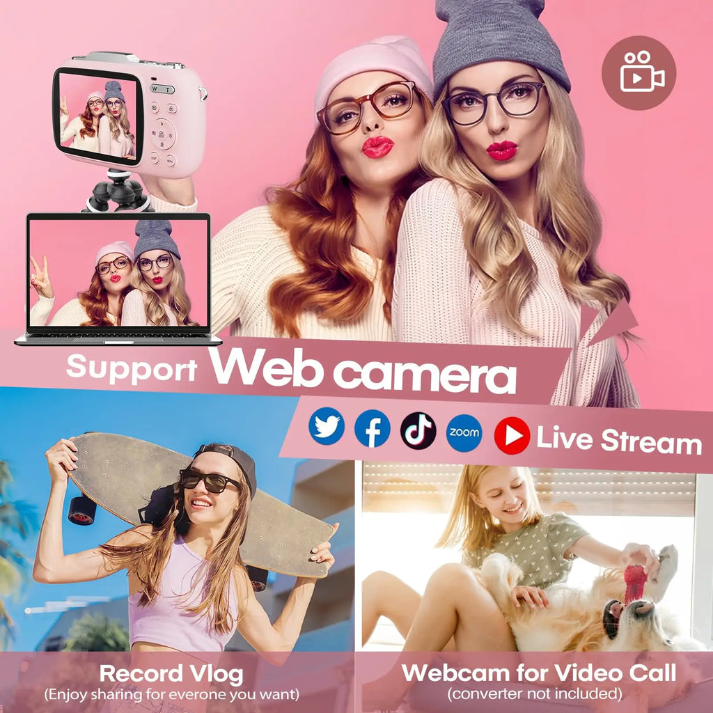 5K 80MP Digital Photography Camera For Selfie 18X Vlog Video Recorder 4K Camcorder Youtube Live Stream Webcam WIFI APP Control