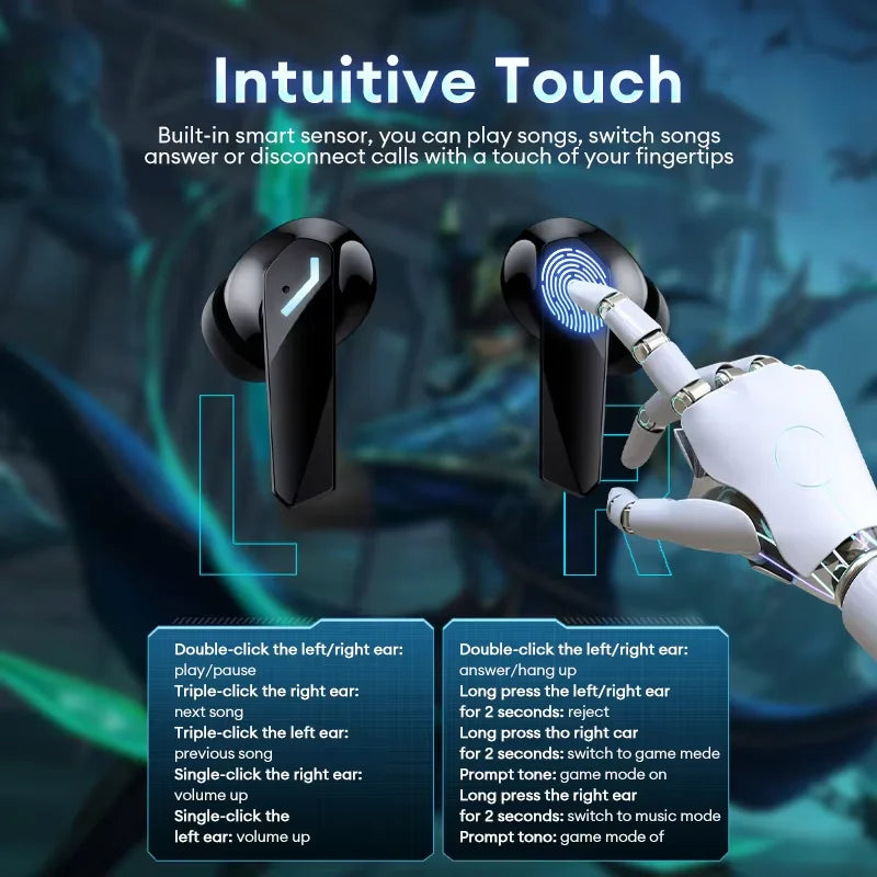 Original Lenovo XT53 Bluetooth V5.4 Earphones LED Power Display Gaming Headphones Waterproof Anti-sweat Upgraded Wireless Earbud