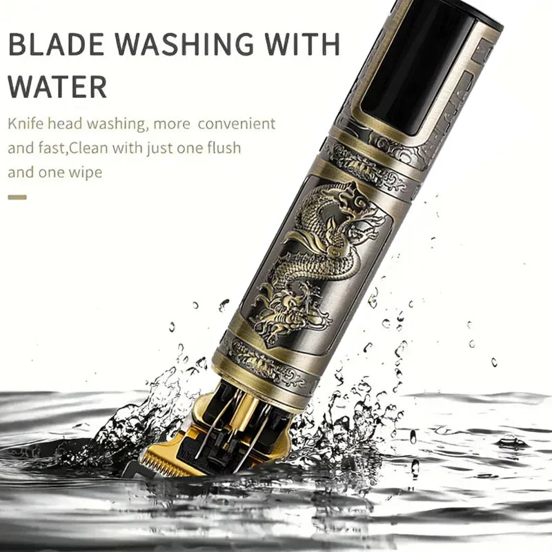 Men's Vintage Hair Trimmer T9 Carving Rechargeable Barber Electric Professional Hair Clipper Beard Trimmer/Metal Haircut Clipper