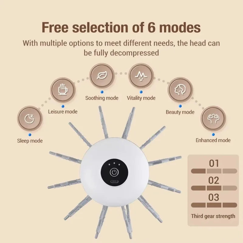 12 Claw Octopus Electric Head Massager Therapeutic Head Scratcher Relief Stress Relief Fatigue Blood Circulation Hair Massage
