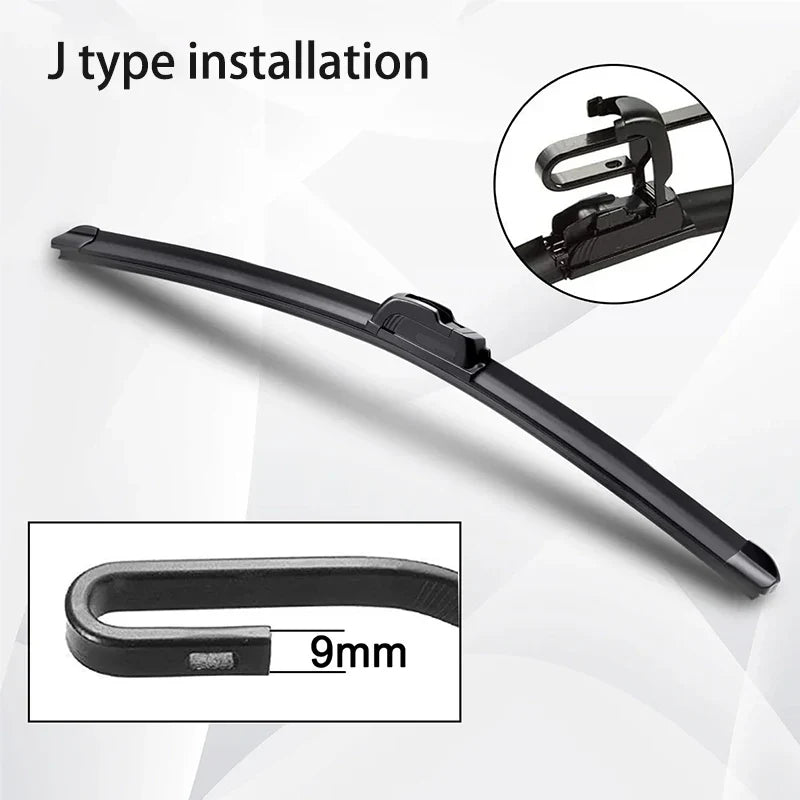 For Citroen C3 MK1 2002-2009 Car Wiper U-type Soft Rubber Boneless Wiper HD Quiet Durable Automotive Wiper 24"+18"