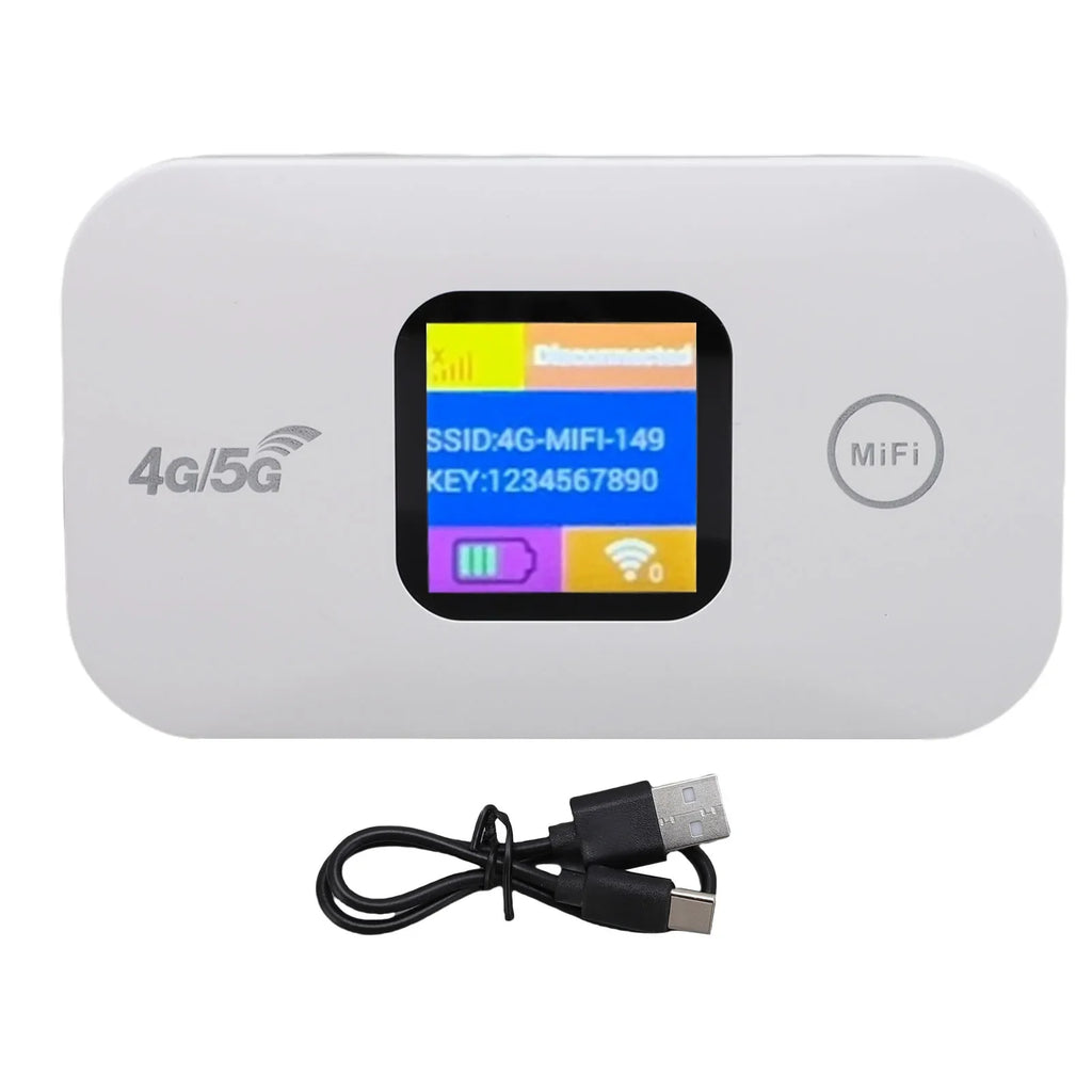 Travel WiFi Hotspot SIM Slot LED Display 4G 5G Mobile Hotspot 300Mbps Stable Connection Supports 10 Devices for Outdoor for RV
