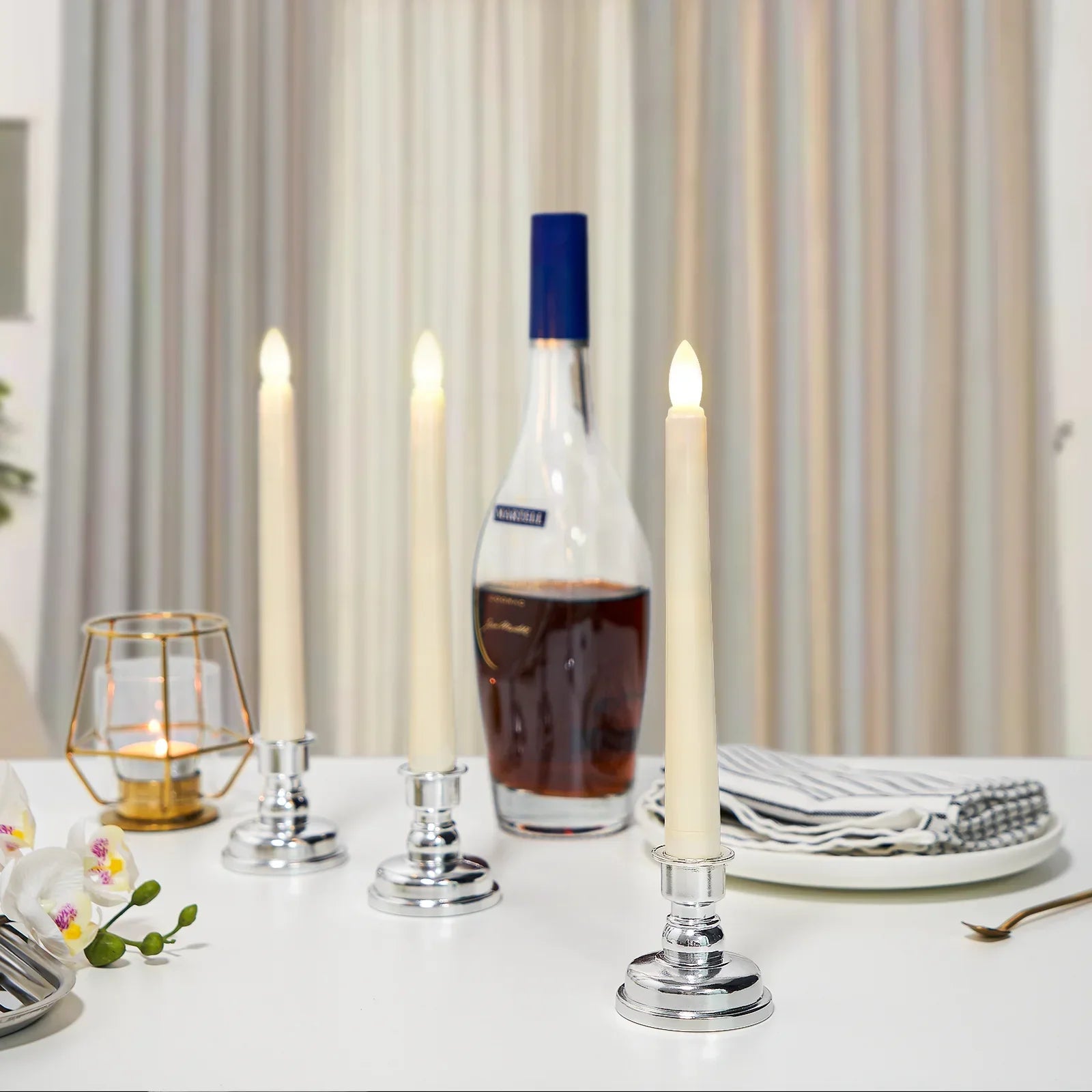 280hours Light Time LED Candle With Remote Flameless Electronic Taper Candle Light for Party Wedding Home Decor Flashing Lamp