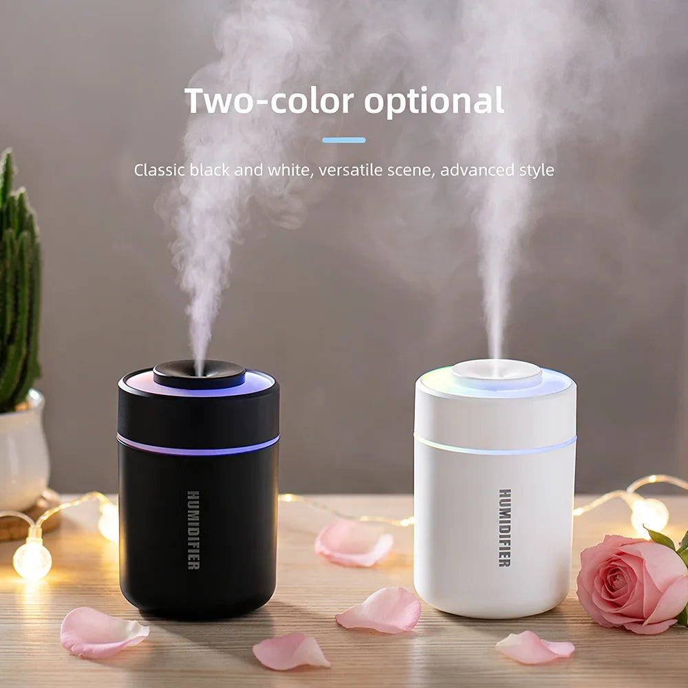 1PC Portable Mini Air Humidifier, Quiet Operation, Fine Mist Mode, with Ambient Lights - Portable USB Humidifier for Indoor Use